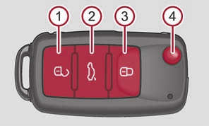 48 Ξεκλείδωμα και κλείδωμα Το κλειδί έχει μια πτυσσόμενη γλώσσα, που χρησιμεύει για το χειροκίνητο ξεκλείδωμα και ξεκλείδωμα του αυτοκινήτου και για την εκκίνηση του κινητήρα.