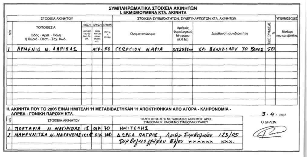 Αφού, λοιπόν, συμπληρωθεί το έντυπο Ε2, τα αθροίσματα των στηλών 13 έως 17 μεταφέρονται στη δεύτερη σελίδα της δήλωσης (Εντυπο Ε1 - Πίνακας 4-Ε) και στους ανάλογους κωδικούς. ΚΕΦΑΛΑΙΟ 5 Ο ΕΝΤΥΠΟ Ε3 Α.