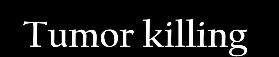 Tumor killing Non-specific: NK cells, gd T cells (NKG2D), macrophages, NK T cells