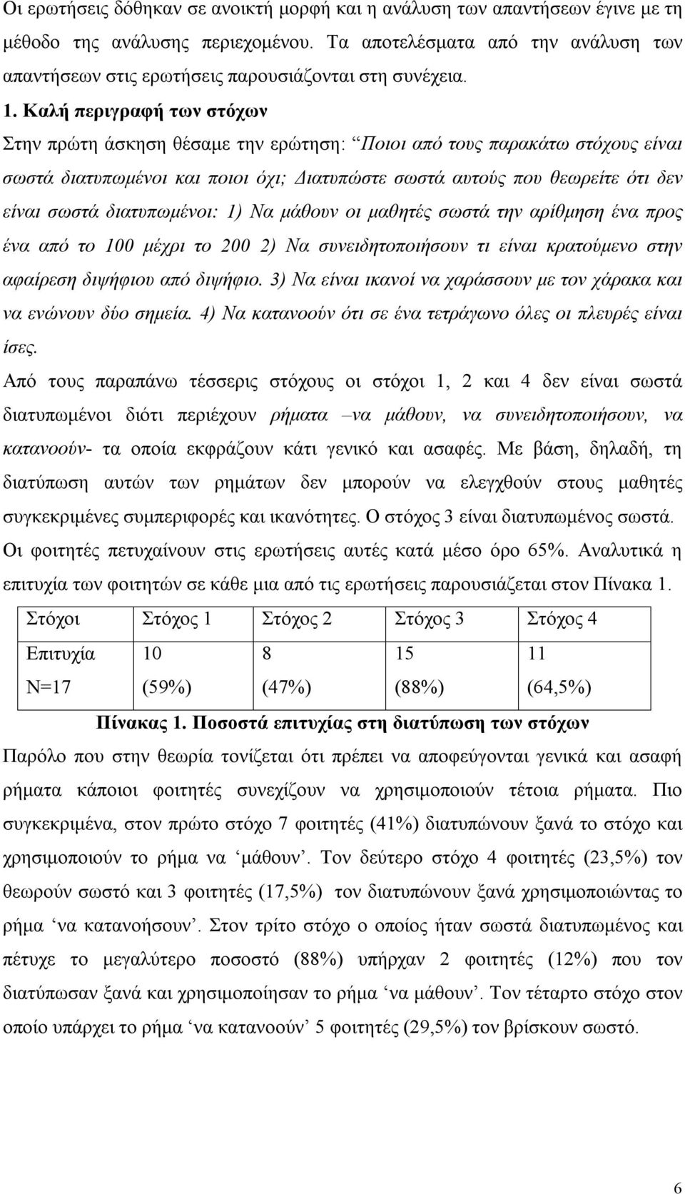 Καλή περιγραφή των στόχων Στην πρώτη άσκηση θέσαμε την ερώτηση: Ποιοι από τους παρακάτω στόχους είναι σωστά διατυπωμένοι και ποιοι όχι; Διατυπώστε σωστά αυτούς που θεωρείτε ότι δεν είναι σωστά