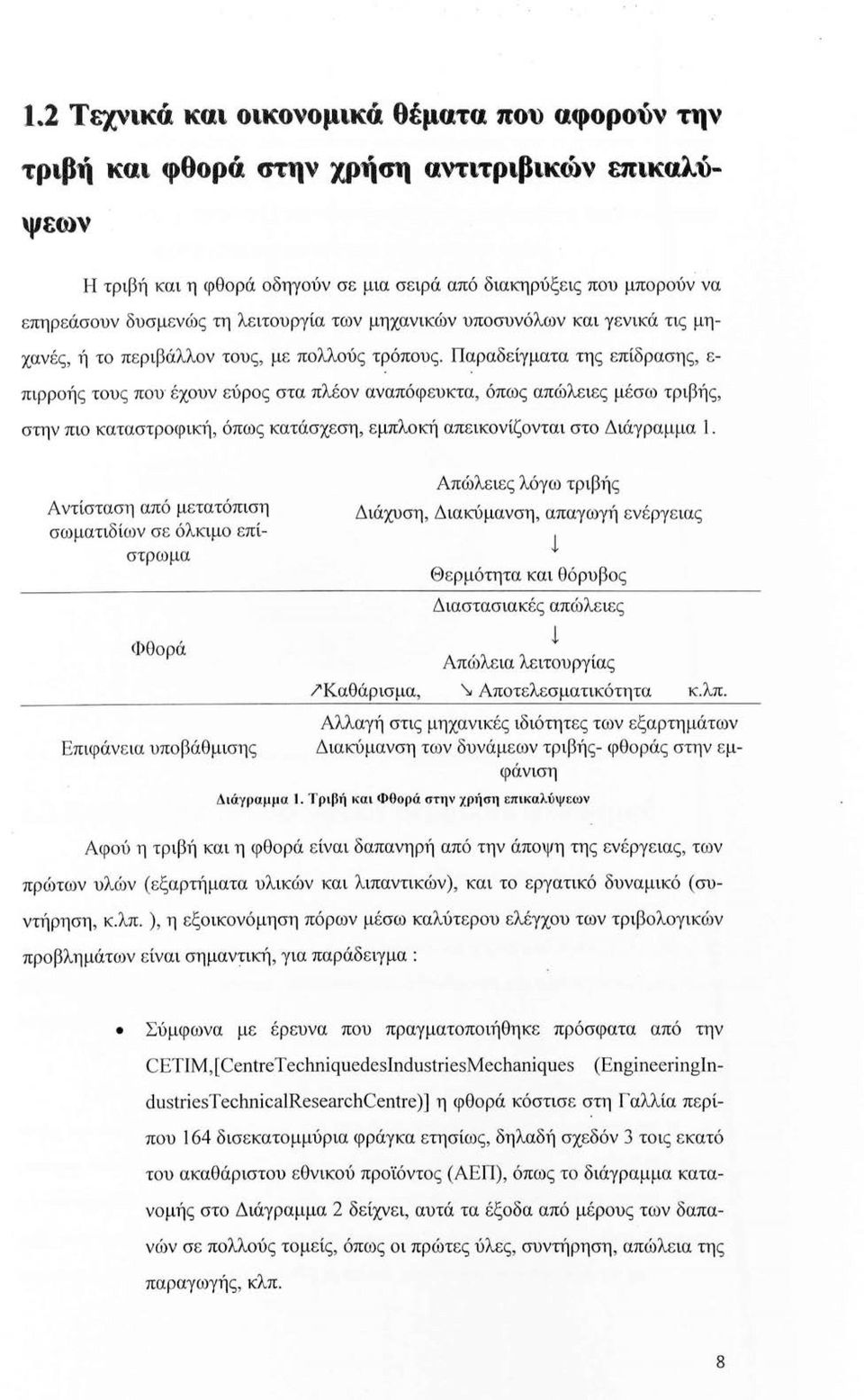 Παραδείγματα της επίδρασης, ε- πιρροής τους που έχουν εύρος στα πλέον αναπόφευκτα, όπως απώλειες μέσω τριβής, στην πιο καταστροφική, όπως κατάσχεση, εμπλοκή απεικονίζονται στο Διάγραμμα 1.