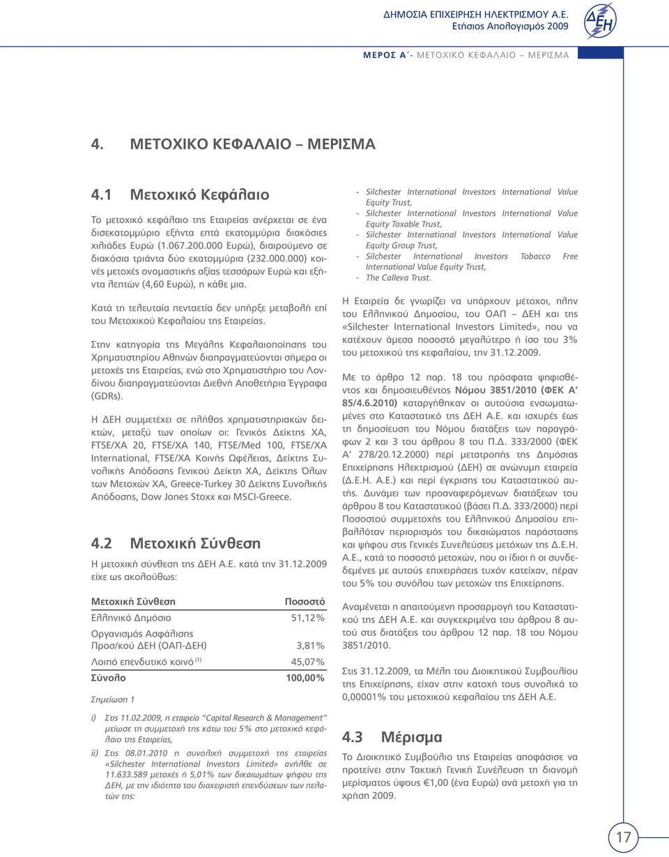 Κατά τη τελευταία πενταετία δεν υπήρξε μεταβολή επί του Μετοχικού Κεφαλαίου της Εταιρείας.