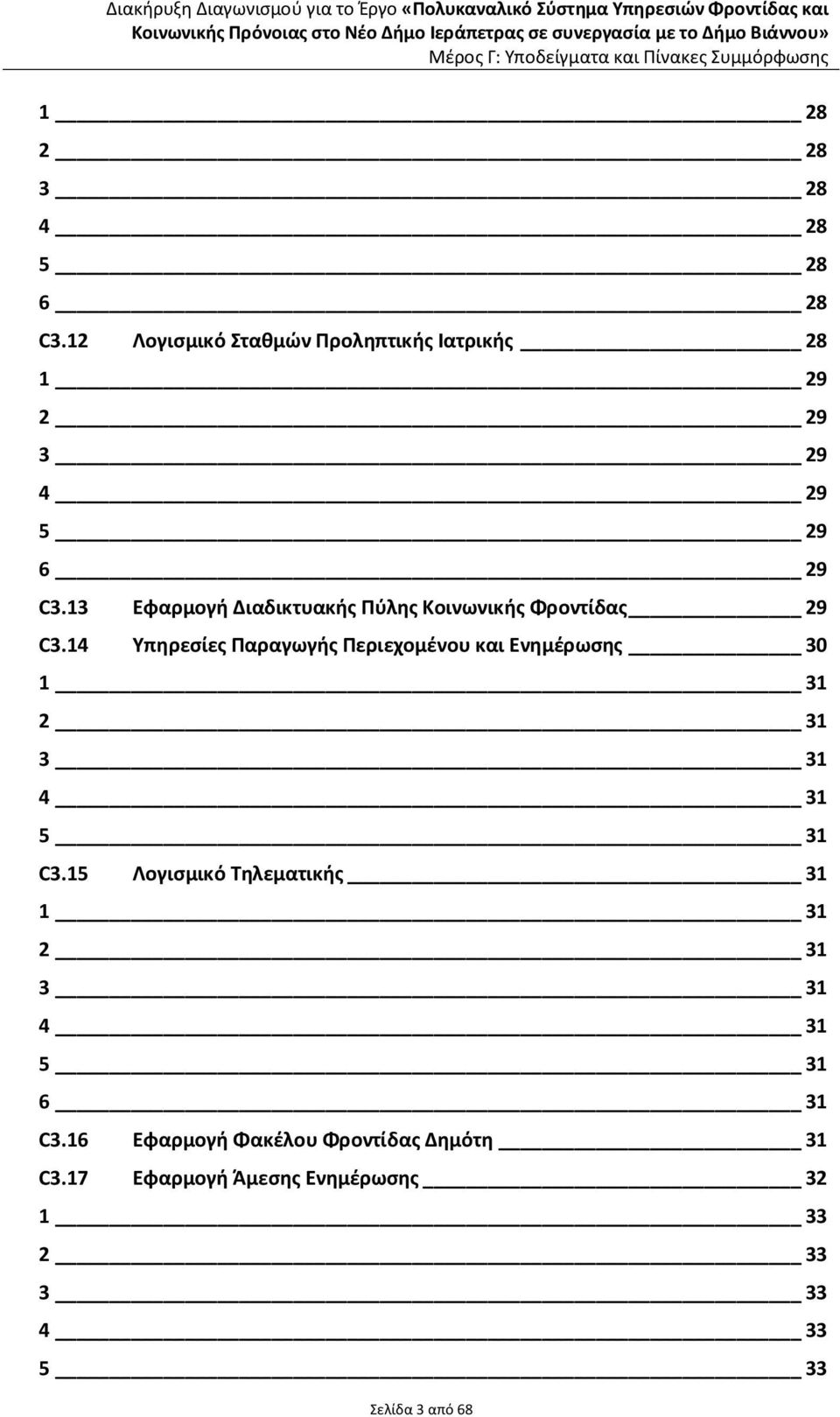 13 Εφαρμογή Διαδικτυακής Πύλης Κοινωνικής Φροντίδας 29 C3.