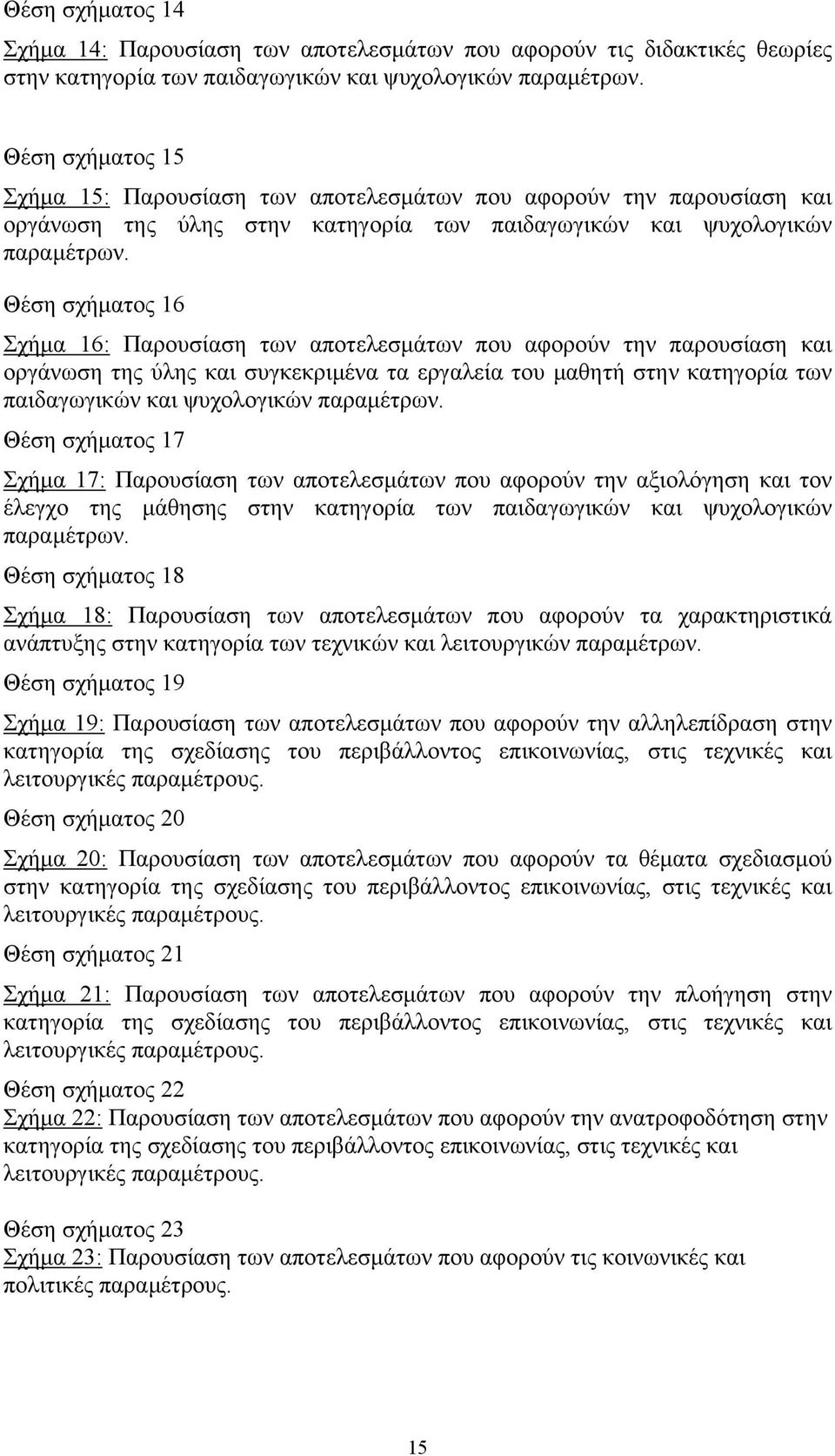 Θέση σχήματος 16 Σχήμα 16: Παρουσίαση των αποτελεσμάτων που αφορούν την παρουσίαση και οργάνωση της ύλης και συγκεκριμένα τα εργαλεία του μαθητή στην κατηγορία των παιδαγωγικών και ψυχολογικών