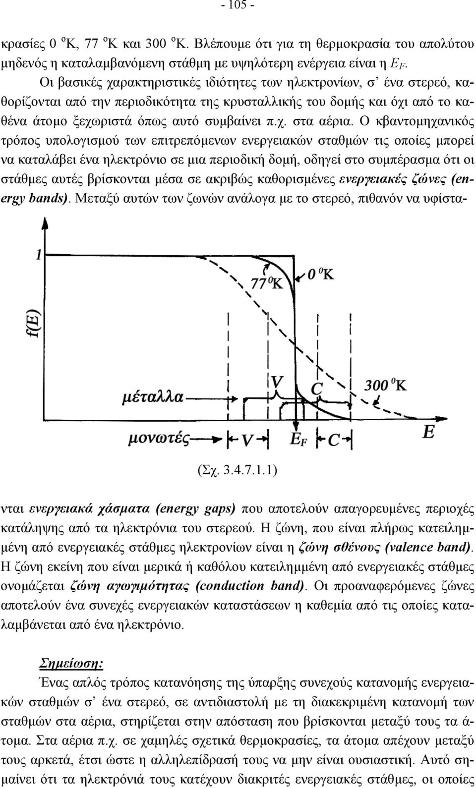 Ο κβαντοµηχανικός τρόπος υπολογισµού των επιτρεπόµενων ενεργειακών σταθµών τις οποίες µπορεί να καταλάβει ένα ηλεκτρόνιο σε µια περιοδική δοµή, οδηγεί στο συµπέρασµα ότι οι στάθµες αυτές βρίσκονται