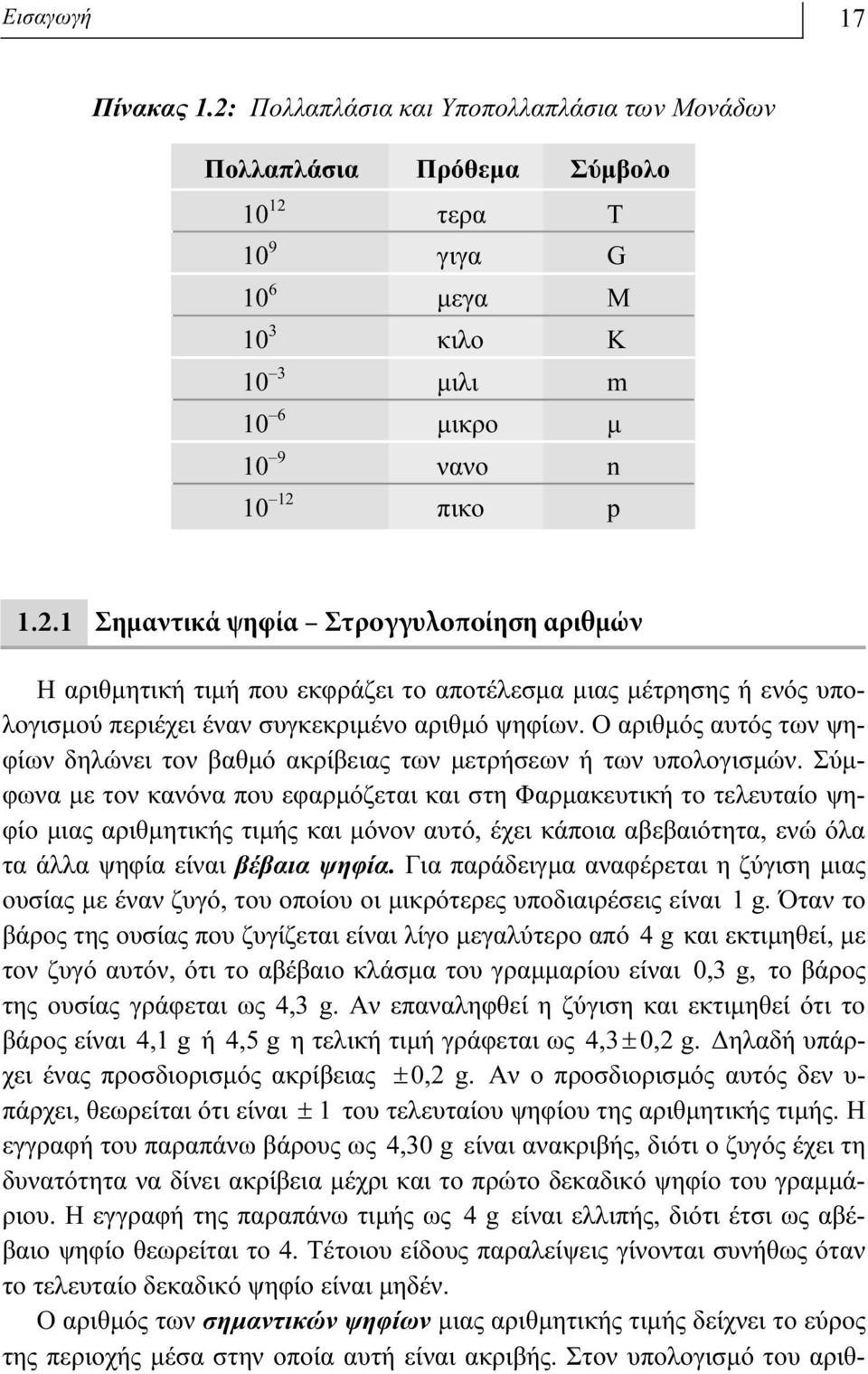 O αριθμός αυτός των ψηφίων δηλώνει τον βαθμό ακρίβειας των μετρήσεων ή των υπολογισμών.