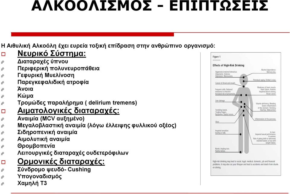 Αηκαηνινγηθέο δηαηαξαρέο: Αλαηκία (MCV απμεκέλν) Μεγαινβιαζηηθή αλαηκία (ιόγσ έιιεηςεο θπιιηθνύ νμένο) ηδεξνπεληθή αλαηκία