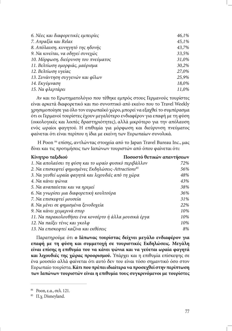 Να φλερτάρει 11,0% Αν και το Ερωτηµατολόγιο που τέθηκε εµπρός στους Γερµανούς τουρίστες είναι αρκετά διαφορετικό και πιο συνοπτικό από εκείνο που το Travel Weekly χρησιµοποίησε για όλο τον ευρωπαϊκό