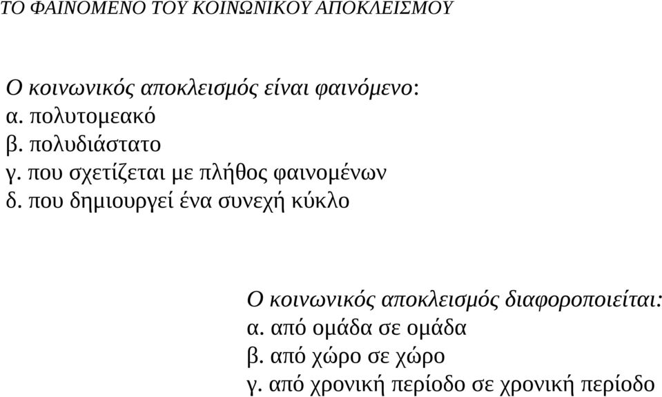 που σχετίζεται με πλήθος φαινομένων δ.