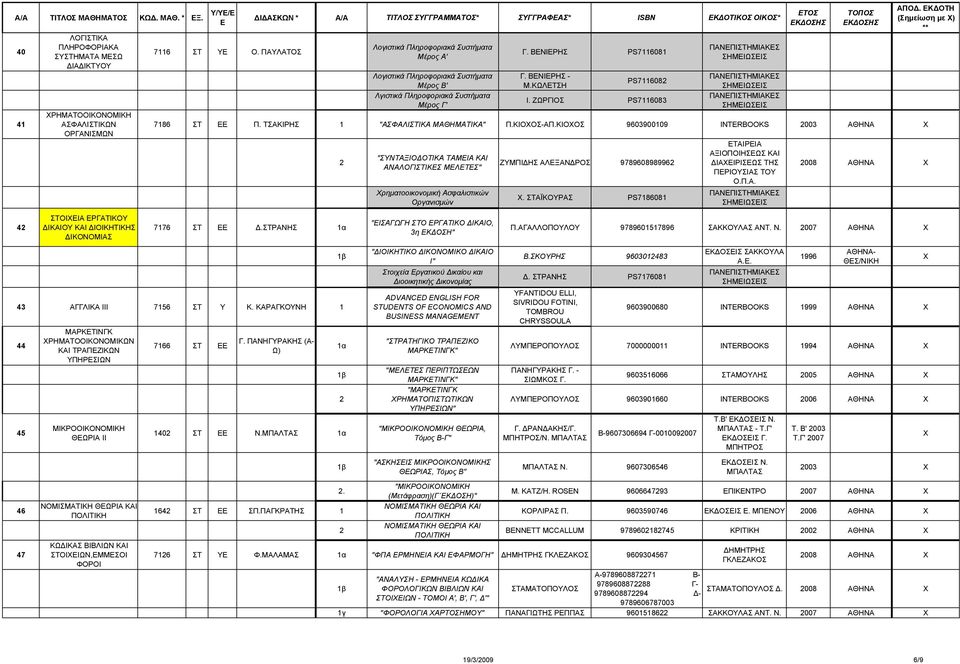 Γ' Γ. ΒΝΙΡΗΣ PS7608 Γ. ΒΝΙΡΗΣ - Μ.ΚΩΛΤΣΗ PS7608 Ι. ΖΩΡΓΙΟΣ PS76083 ΤΟΣ 786 ΣΤ Π. ΤΣΑΚΙΡΗΣ "ΑΣΦΑΛΙΣΤΙΚΑ ΜΑΘΗΜΑΤΙΚΑ" Π.ΚΙΟΟΣ-ΑΠ.