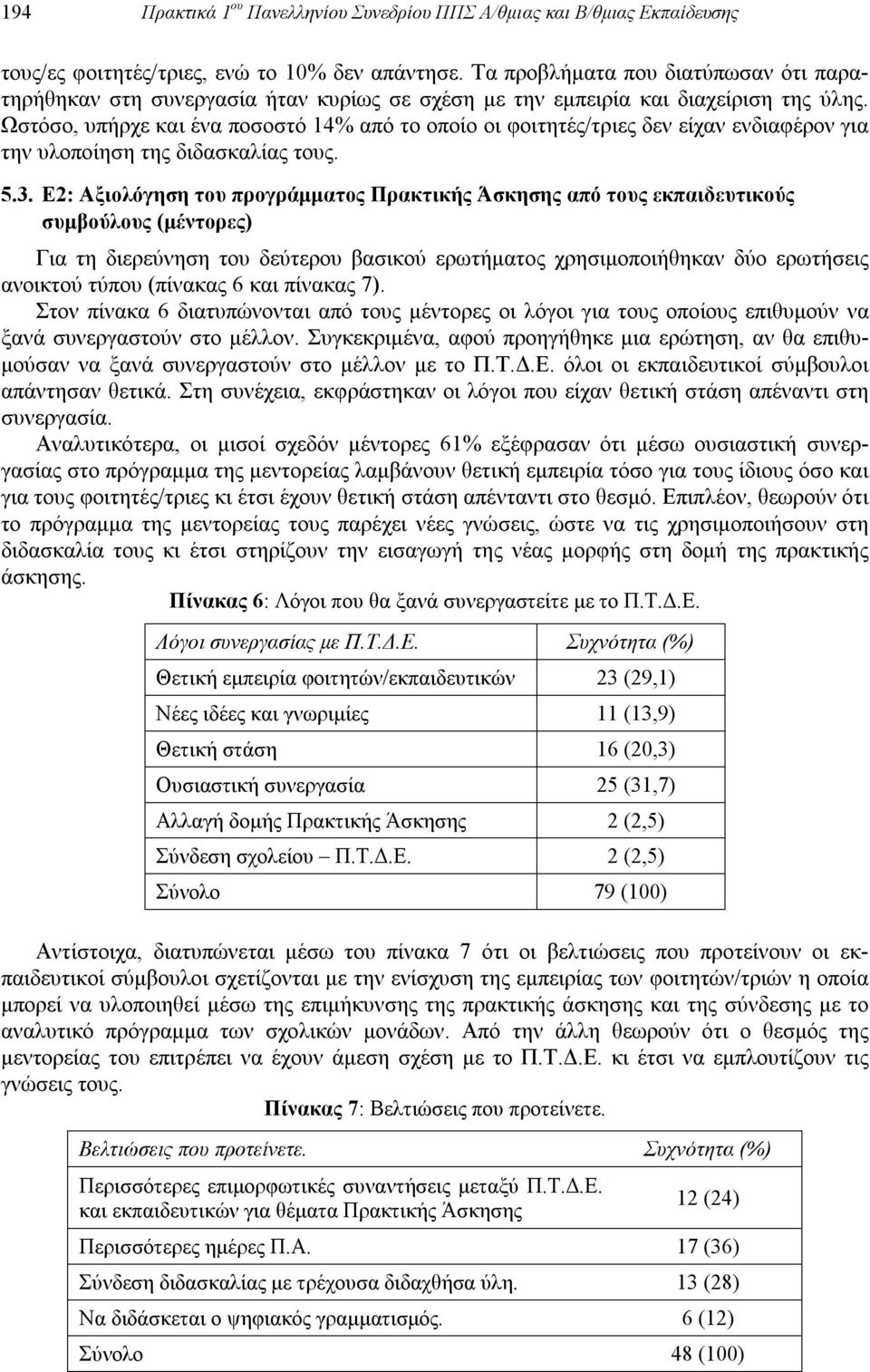 Ωστόσο, υπήρχε και ένα ποσοστό 14% από το οποίο οι φοιτητές/τριες δεν είχαν ενδιαφέρον για την υλοποίηση της διδασκαλίας τους. 5.3.