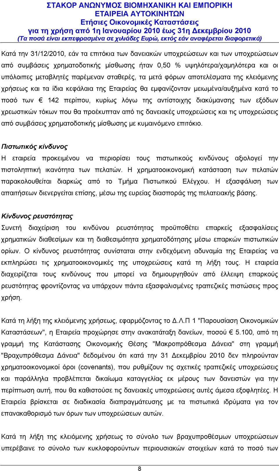 τόκων που θα προέκυπταν από τις δανειακές υποχρεώσεις και τις υποχρεώσεις από συμβάσεις χρηματοδοτικής μίσθωσης με κυμαινόμενο επιτόκιο.