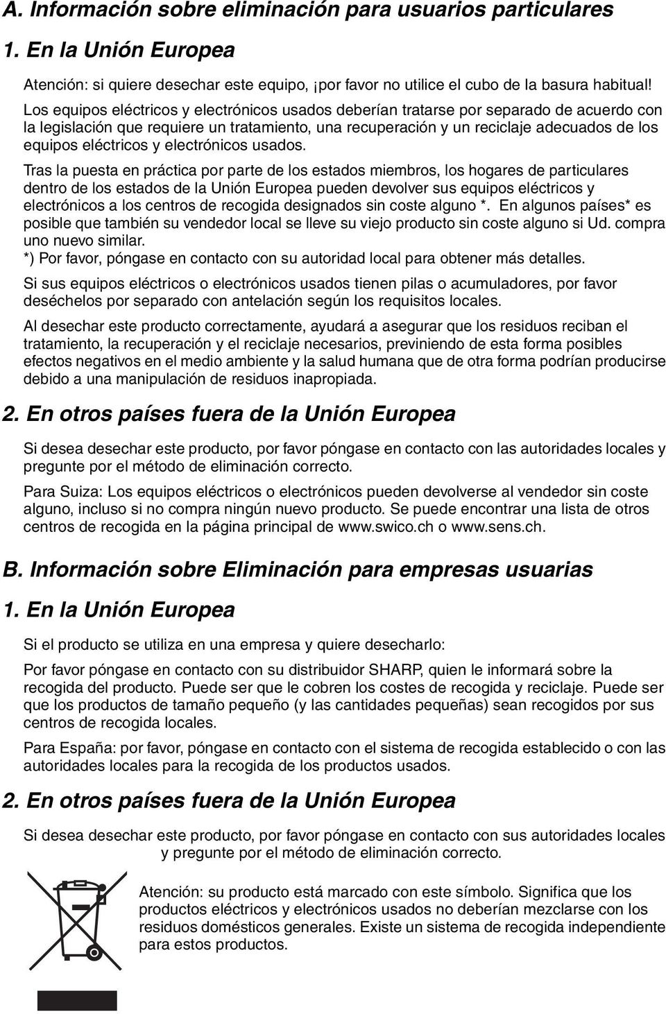 eléctricos y electrónicos usados.