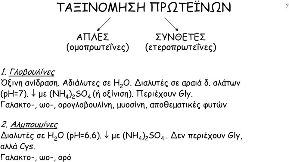 µε (NH 4 ) 2 SO 4 (ήοξίνιση). Περιέχουν Gly.