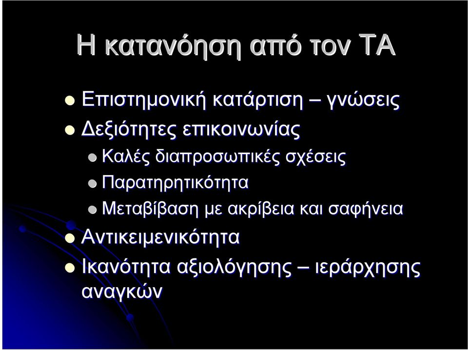 Παρατηρητικότητα Μεταβίβαση με ακρίβεια και σαφήνεια