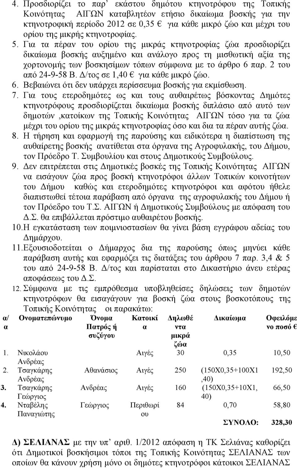 μικρής κτηνοτροφίας. 5.