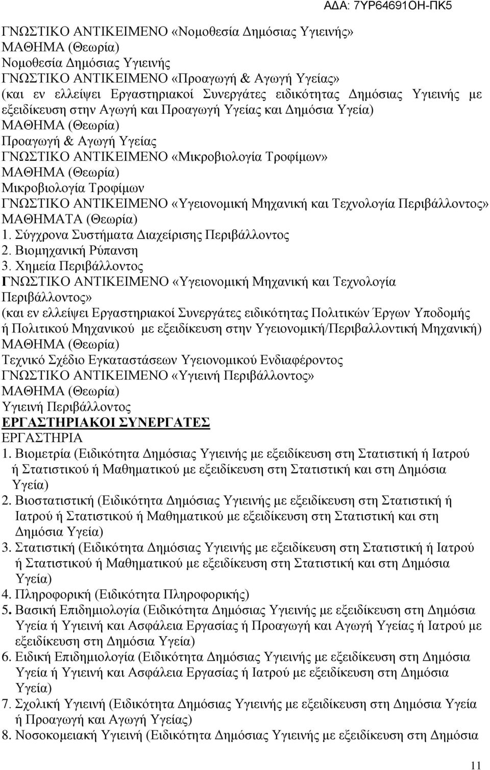 Μηχανική και Τεχνολογία Περιβάλλοντος» 1. Σύγχρονα Συστήματα Διαχείρισης Περιβάλλοντος 2. Βιομηχανική Ρύπανση 3.