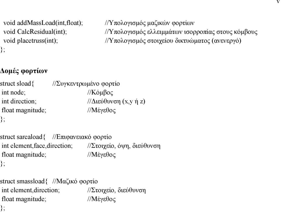 //Κόμβος t drecto; //Διεύυνη (x,y ή z) foat agtude; //Μέγεος struct sareaoad{ //Επιφανειακό φορίο t eeet,face,drecto;