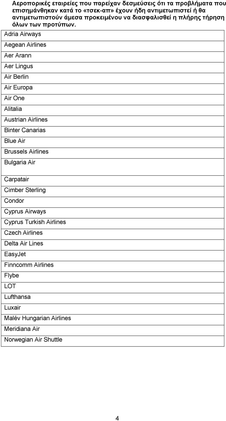 Adria Airways Aegean Airlines Aer Arann Aer Lingus Air Berlin Air Europa Air One Alitalia Austrian Airlines Binter Canarias Blue Air Brussels