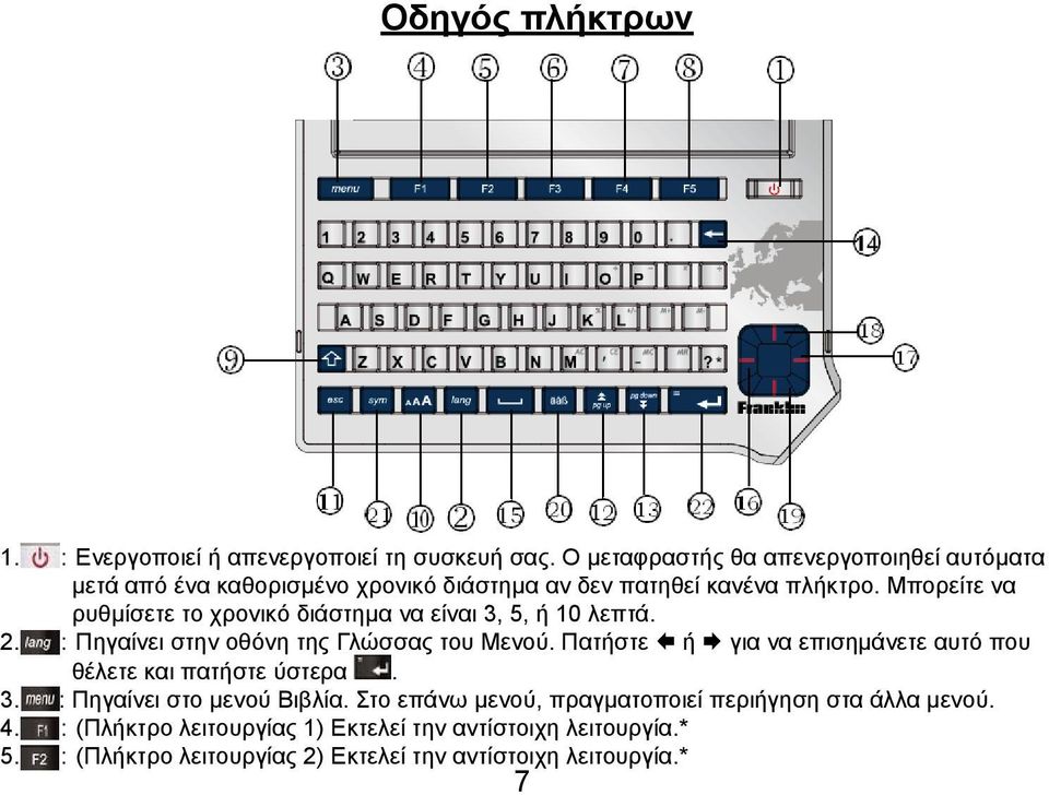 Μπορείτε να ρυθμίσετε το χρονικό διάστημα να είναι 3, 5, ή 10 λεπτά. 2. :Πηγαίνει στην οθόνη της Γλώσσας του Μενού.