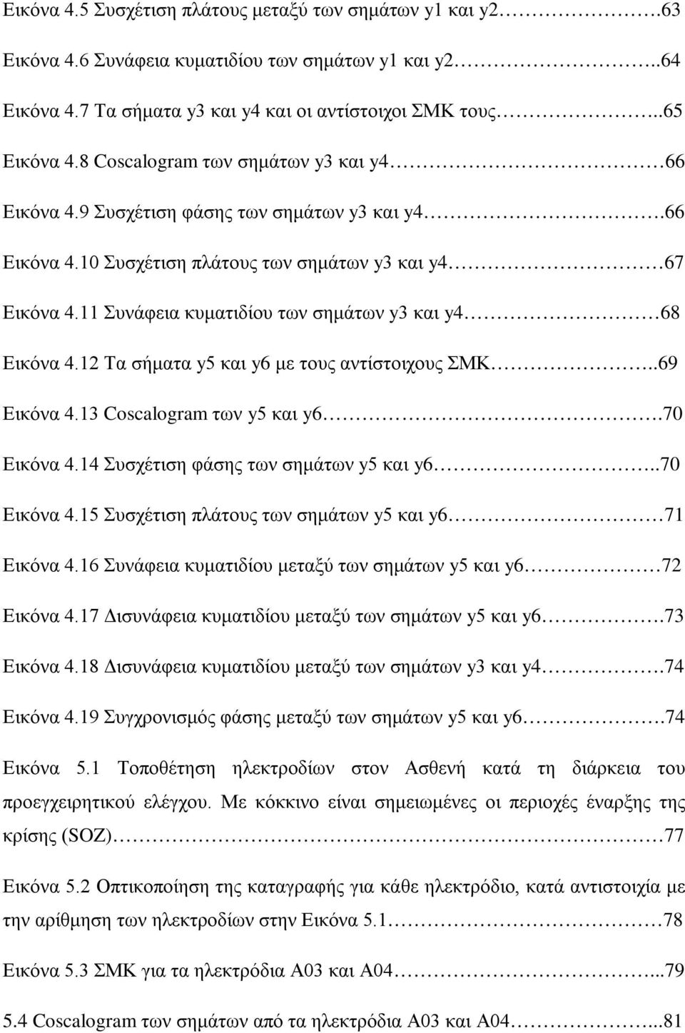 11 Συνάφεια κυματιδίου των σημάτων y3 και y4 68 Εικόνα 4.12 Τα σήματα y5 και y6 με τους αντίστοιχους ΣΜΚ..69 Εικόνα 4.13 Coscalogram των y5 και y6.70 Εικόνα 4.14 Συσχέτιση φάσης των σημάτων y5 και y6.