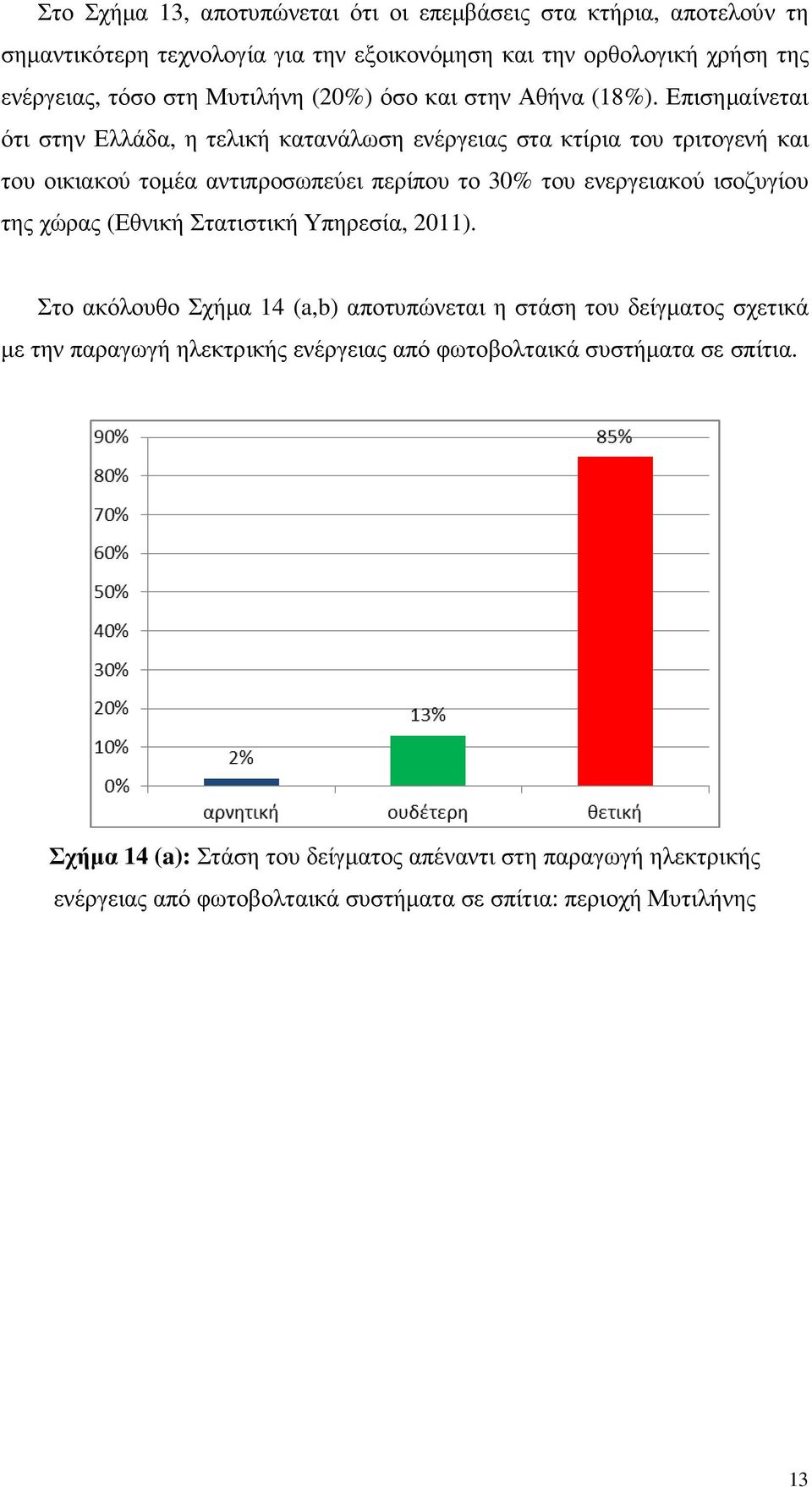 Επισηµαίνεται ότι στην Ελλάδα, η τελική κατανάλωση ενέργειας στα κτίρια του τριτογενή και του οικιακού τοµέα αντιπροσωπεύει περίπου το 30% του ενεργειακού ισοζυγίου της χώρας