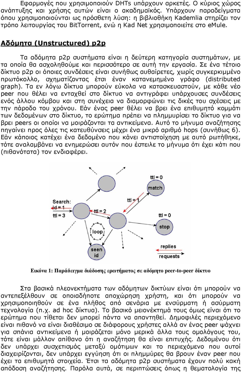 Αδόµητα (Unstructured) p2p Τα αδόµητα p2p συστήµατα είναι η δεύτερη κατηγορία συστηµάτων, µε τα οποία θα ασχοληθούµε και περισσότερο σε αυτή την εργασία.