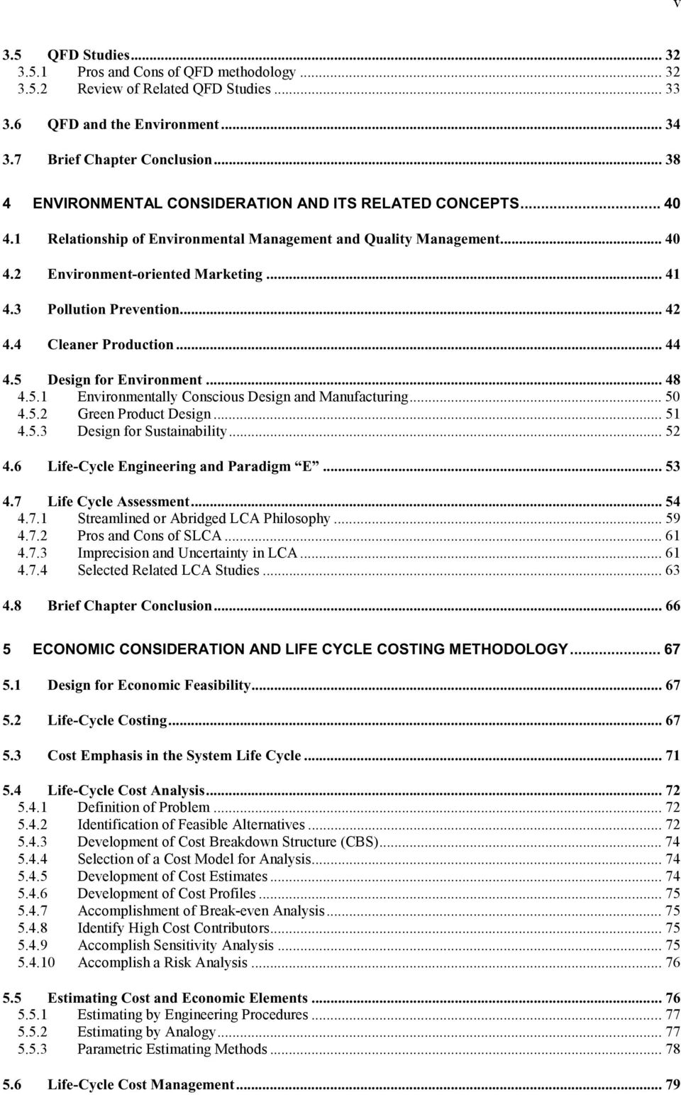 ::::::::::::::::::::::::::::::::::::::::::::::::::::::::::::::::::::::::::::::::::::::::::::::::::::::: TT 3.6 QFD and the Environment... 34 3.7 Brief Chapter Conclusion.