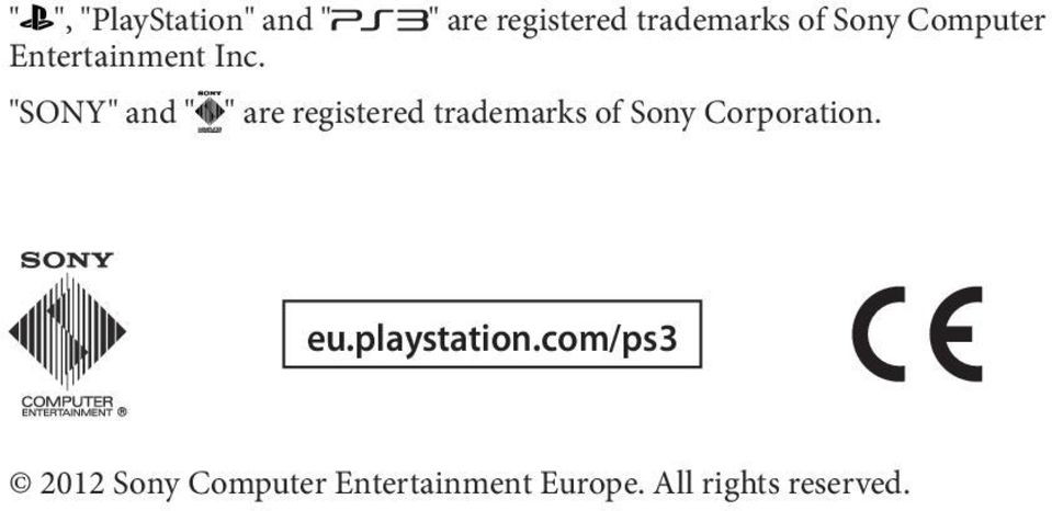 "SONY" and " " are registered trademarks of Sony