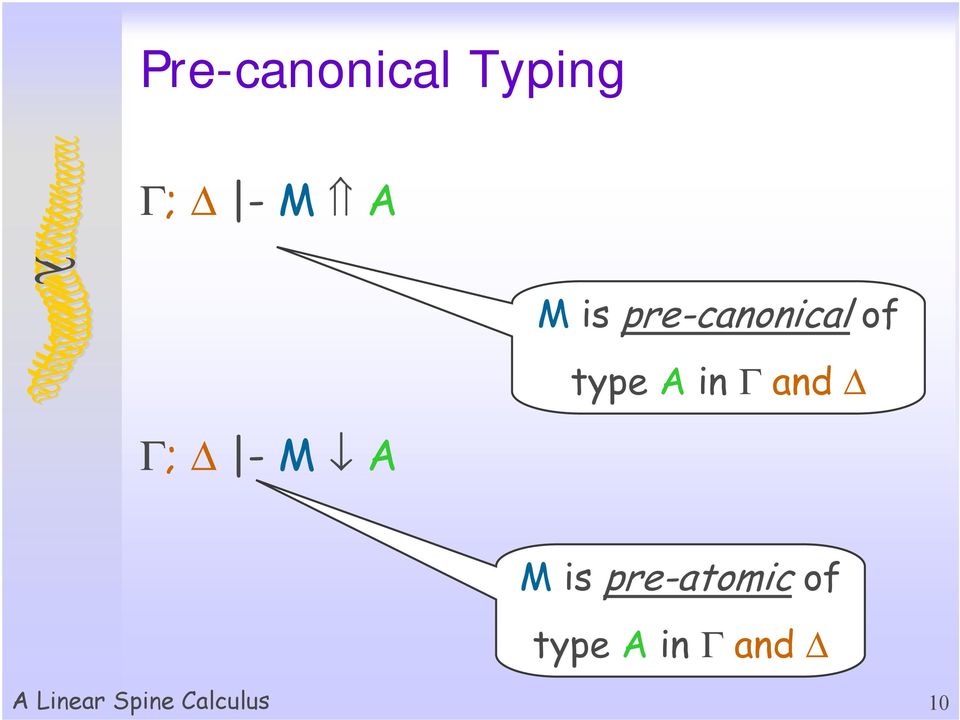 Γ; Δ - M A M is pre-atomic of type A