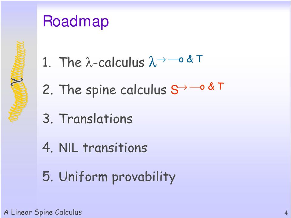 Translations 4. NIL transitions 5.