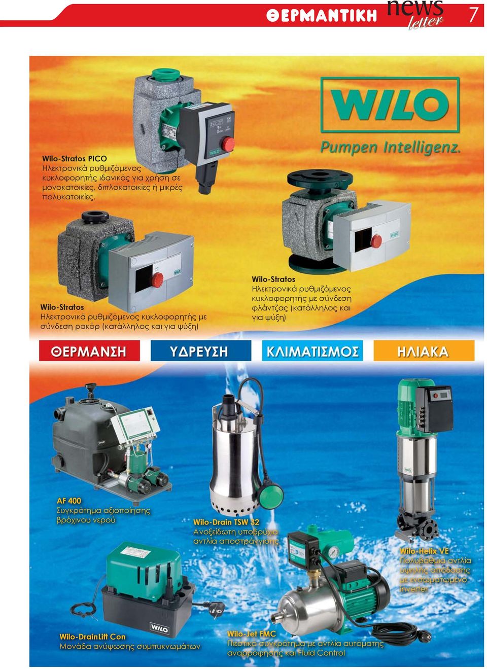 φλάντζας (κατάλληλος και για ψύξη) AF 400 Συγκρότημα αξιοποίησης βρόχινου νερού Wilo-Drain TSW 32 Ανοξείδωτη υποβρύχια αντλία αποστράγγισης Wilo-Helix VE