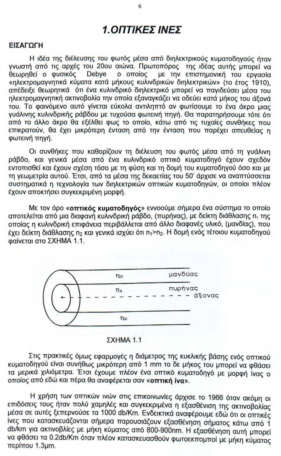 θεωρητικά ότι ένα κυλινδρικό διηλεκτρικό μπορεί να παγιδεύσει μέσα του ηλεκτρο μαγνητική ακτινοβολία την οποία εξαναγκάζει να οδεύει κατά μήκος του άξονά του.