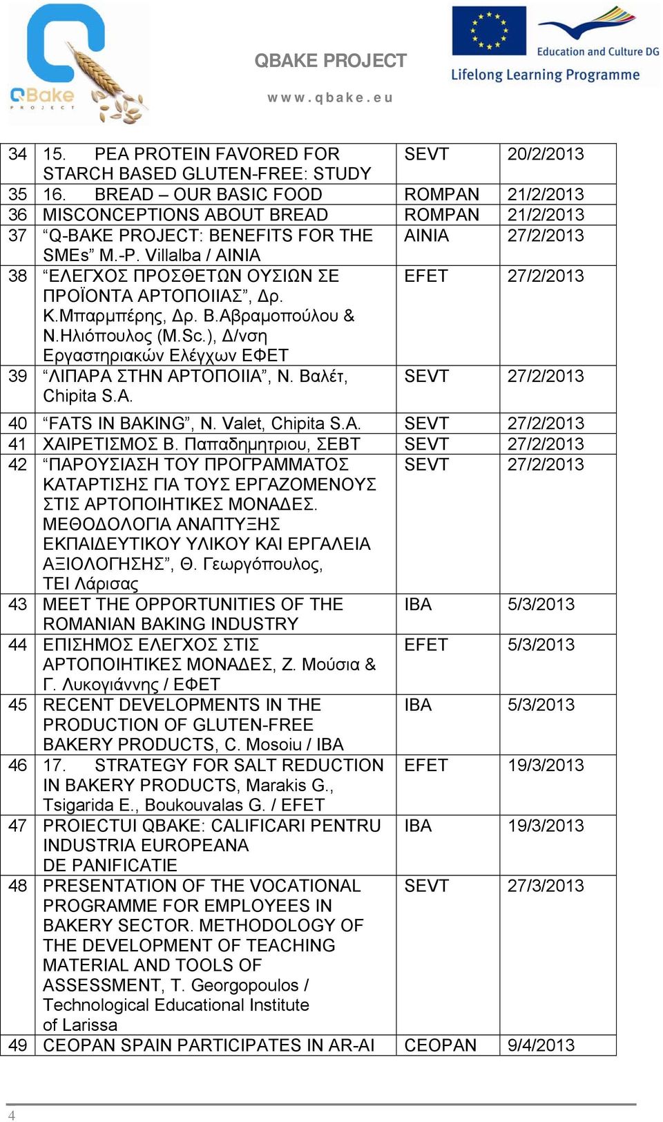 Villalba / AINIA 38 ΕΛΕΓΧΟΣ ΠΡΟΣΘΕΤΩΝ ΟΥΣΙΩΝ ΣΕ EFET 27/2/2013 ΠΡΟΪΟΝΤΑ ΑΡΤΟΠΟΙΙΑΣ, Δρ. Κ.Μπαρμπέρης, Δρ. Β.Αβραμοπούλου & Ν.Ηλιόπουλος (M.Sc.