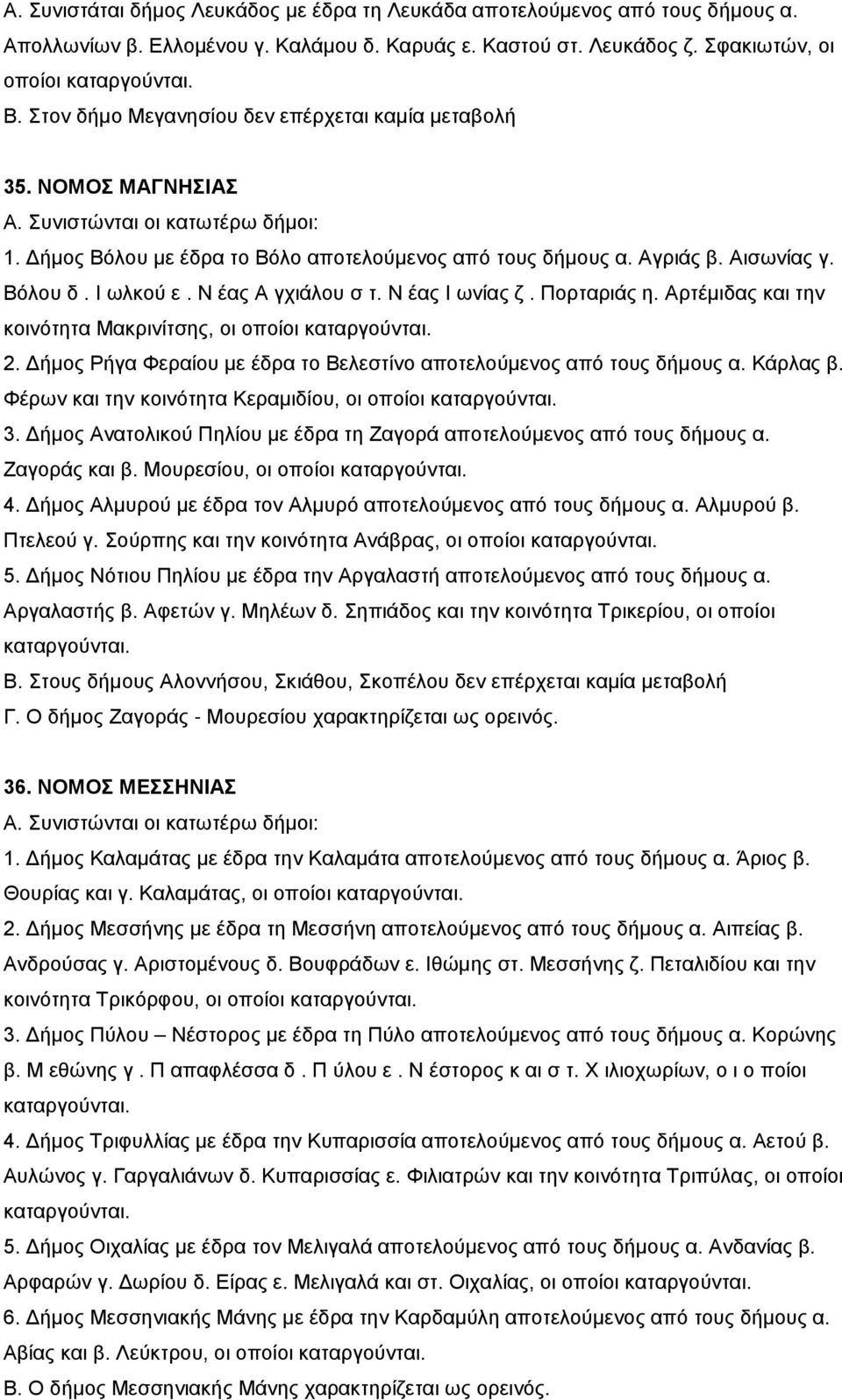 Ι ωλκού ε. Ν έας Α γχιάλου σ τ. Ν έας Ι ωνίας ζ. Πορταριάς η. Αρτέμιδας και την κοινότητα Μακρινίτσης, οι οποίοι καταργούνται. 2.