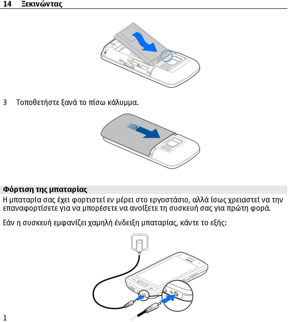 εργοστάσιο, αλλά ίσως χρειαστεί να την επαναφορτίσετε για να μπορέσετε να