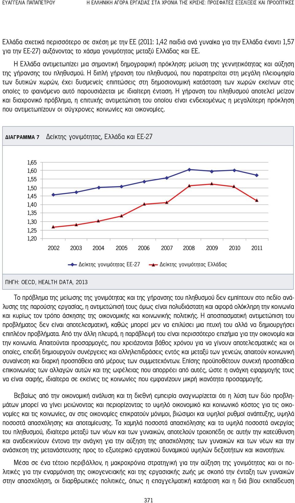 Η Ελλάδα αντιμετωπίζει μια σημαντική δημογραφική πρόκληση: μείωση της γεννητικότητας και αύξηση της γήρανσης του πληθυσμού.