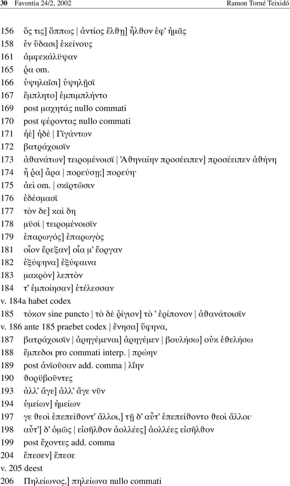 174 α] ρα πορε σ η;] πορε η 175 ε om.