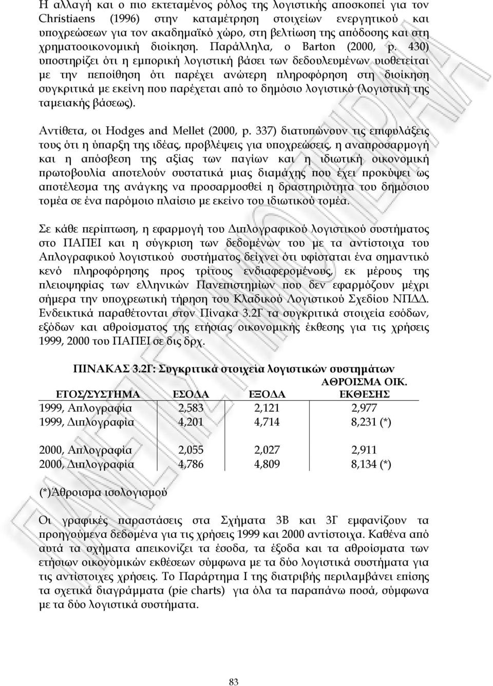 430) υποστηρίζει ότι η εµπορική λογιστική βάσει των δεδουλευµένων υιοθετείται µε την πεποίθηση ότι παρέχει ανώτερη πληροφόρηση στη διοίκηση συγκριτικά µε εκείνη που παρέχεται από το δηµόσιο λογιστικό