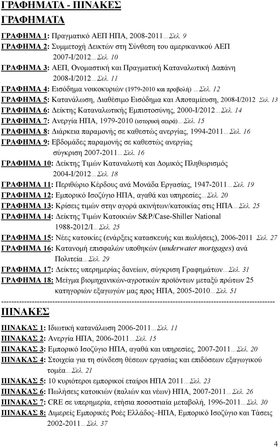 12 ΓΡΑΦΗΜΑ 5: Κατανάλωση, Διαθέσιμο Εισόδημα και Αποταμίευση, 2008-Ι/2012 Σελ. 13 ΓΡΑΦΗΜΑ 6: Δείκτης Καταναλωτικής Εμπιστοσύνης, 2000-Ι/2012 Σελ.