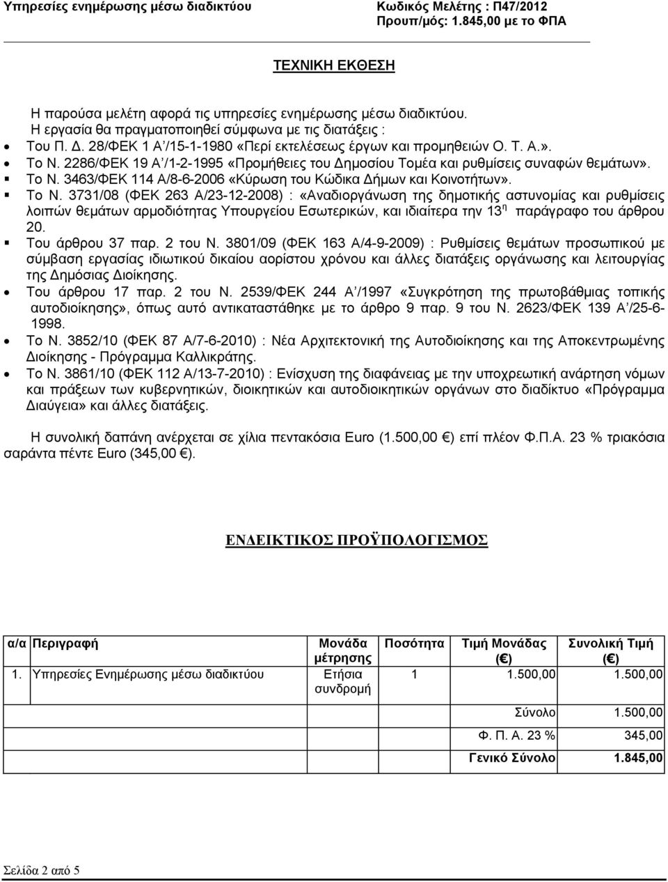 Το N. 3731/08 (ΦΕΚ 263 Α/23-12-2008) : «Αναδιοργάνωση της δημοτικής αστυνομίας και ρυθμίσεις λοιπών θεμάτων αρμοδιότητας Υπουργείου Εσωτερικών, και ιδιαίτερα την 13 η παράγραφο του άρθρου 20.