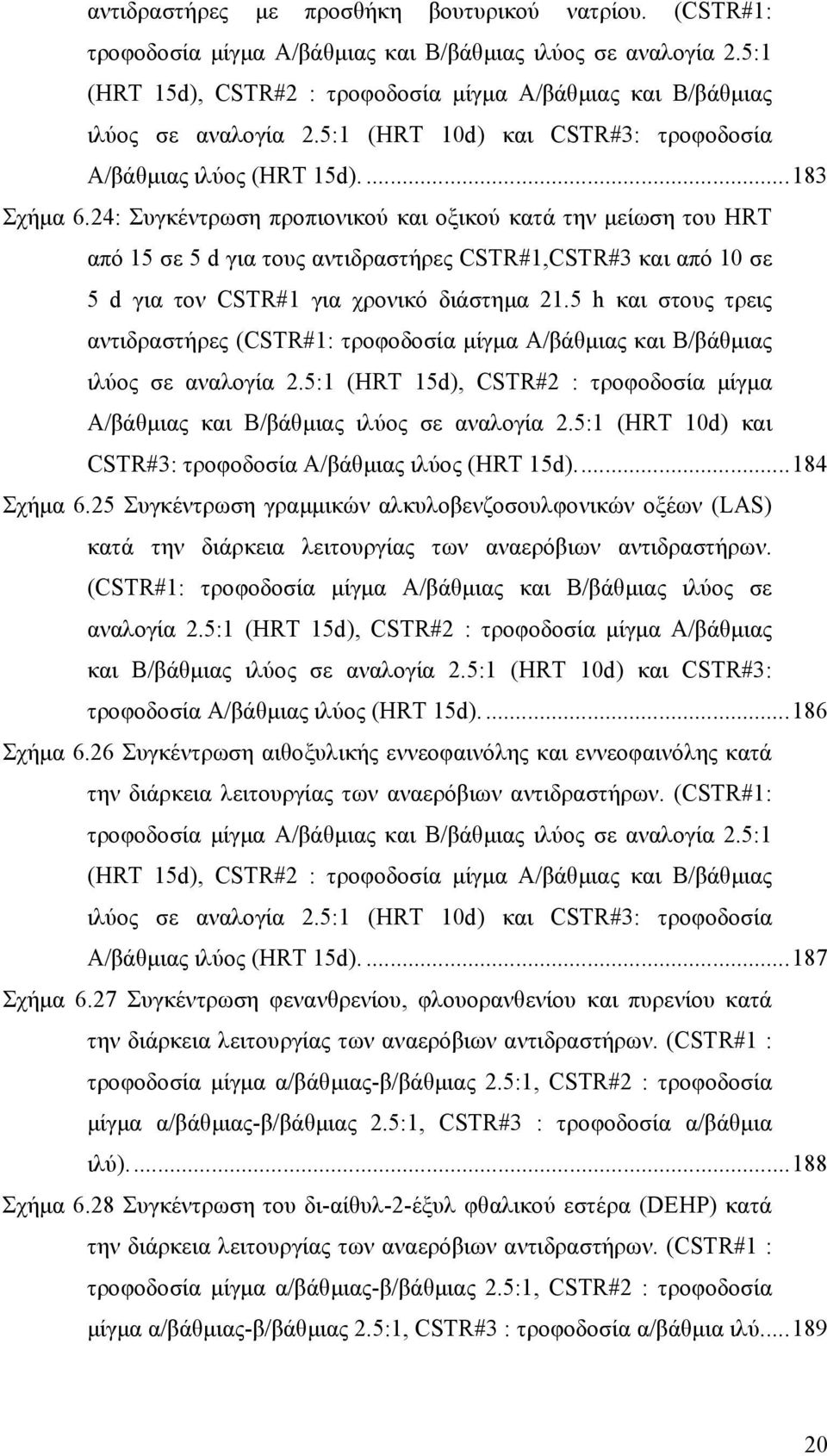 24: Συγκέντρωση προπιονικού και οξικού κατά την µείωση του HRT από 15 σε 5 d για τους αντιδραστήρες CSTR#1,CSTR#3 και από 10 σε 5 d για τον CSTR#1 για χρονικό διάστηµα 21.