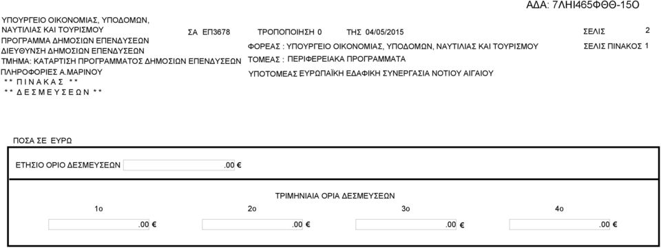 ΤΜΗΜ: ΚΤΡΤΙΗ ΠΡΟΓΡΜΜΤΟ ΔΗΜΟΙΩΝ ΕΠΕΝΔΥΕΩΝ ΠΛΗΡΟΦΟΡΙΕ.