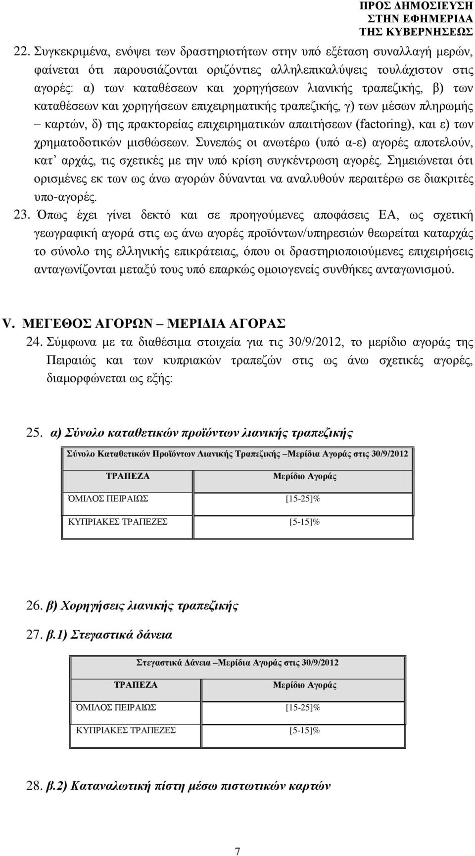 μισθώσεων. Συνεπώς οι ανωτέρω (υπό α-ε) αγορές αποτελούν, κατ αρχάς, τις σχετικές με την υπό κρίση συγκέντρωση αγορές.