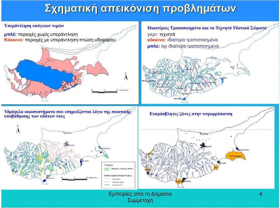 Σώματα γκρι: τεχνητά κόκκινο: ιδιαίτερα τροποποιημένα μπλε: όχι ιδιαίτερα τροποποιημένα Υδρόφιλα