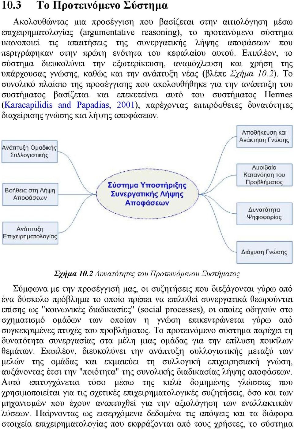 Επιπλέον, το σύστηµα διευκολύνει την εξωτερίκευση, αναµόχλευση και χρήση της υπάρχουσας γνώσης, καθώς και την ανάπτυξη νέας (βλέπε Σχήµα 10.2).