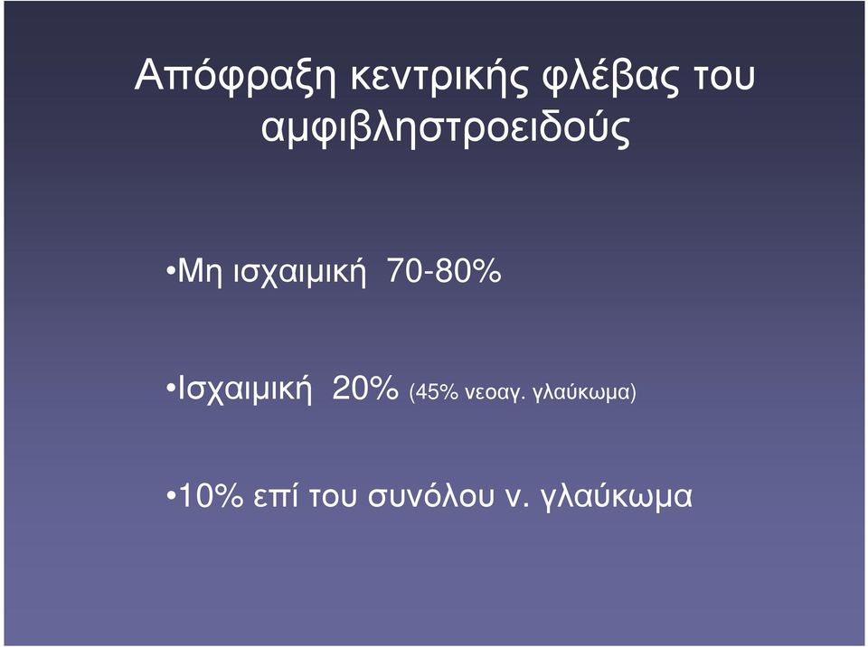 70-80% Ισχαιµική 20% (45% νεοαγ.