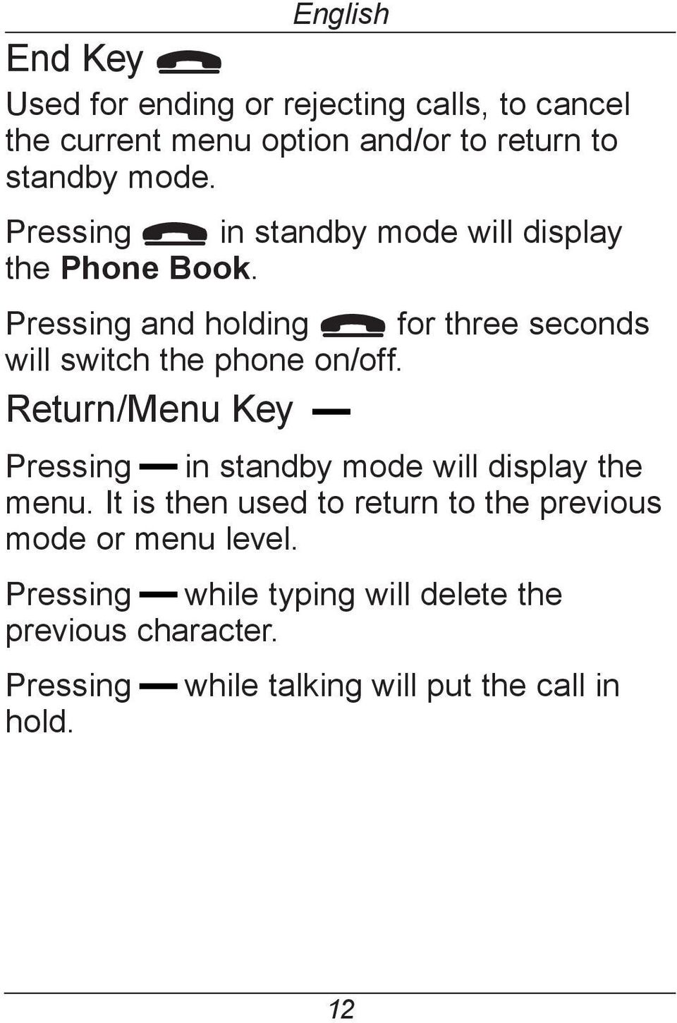 Pressing and holding L for three seconds will switch the phone on/off.