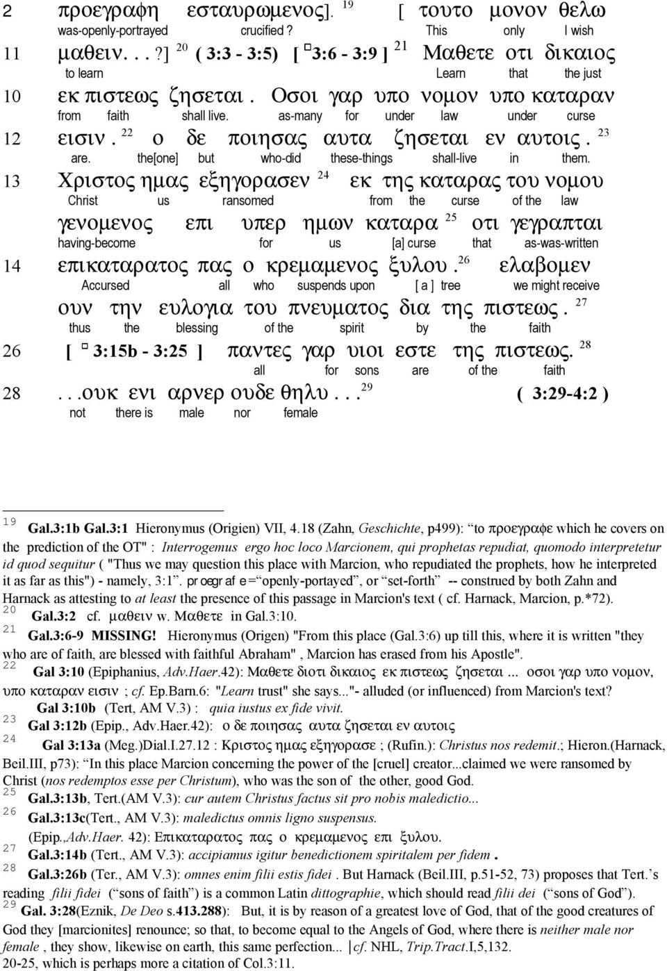 as-many for under law under curse 12 εισιν. 22 ο δε ποιησας αυτα ζησεται εν αυτοις. 23 are. the[one] but who-did these-things shall-live in them.