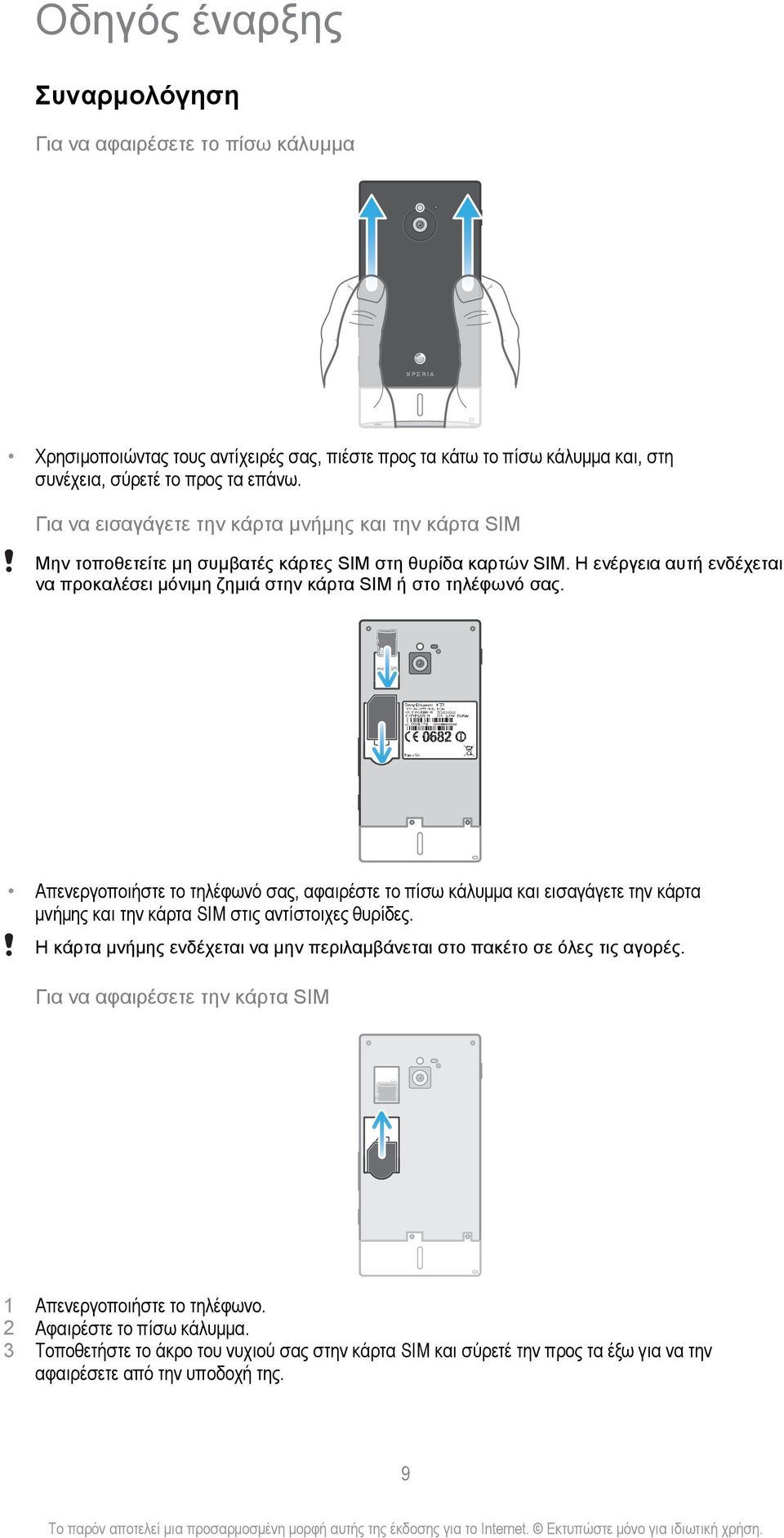 Η ενέργεια αυτή ενδέχεται να προκαλέσει μόνιμη ζημιά στην κάρτα SIM ή στο τηλέφωνό σας.